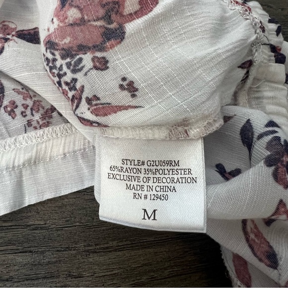 Fred David Floral Blouse Size Medium - Picture 9 of 11